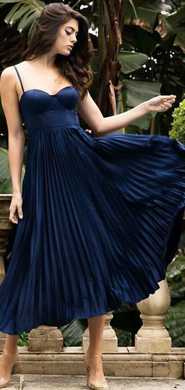 Navy ankle online length dress