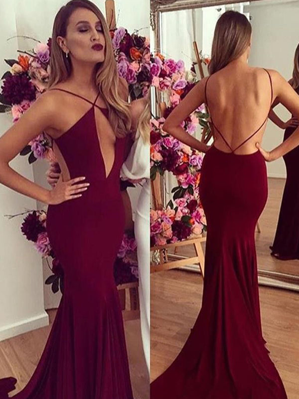 Sexy backless hot sale prom dress
