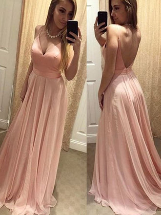 Newest V-neck Backless Sexy A-line Evening Party Bridal Gown Prom Dresses,PD0084