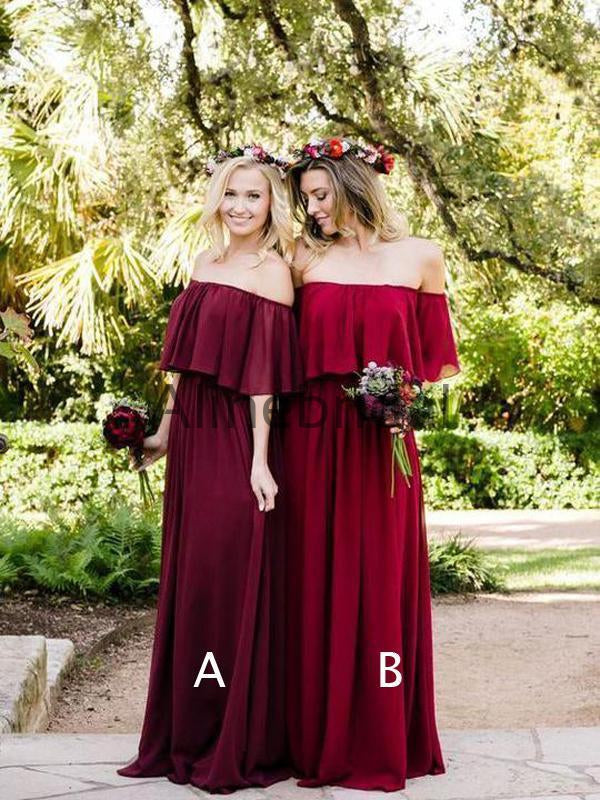 Maroon boho shop bridesmaid dresses