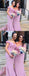 Off Shoulder Dusty Rose Applique Mermaid Fashion Bridesmaid Dresses , AB4014
