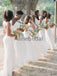 Off White Chiffon Mismatched Fashion Long Bridesmaid Dresses, AB4132