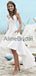 Off White Satin Spaghetti Strap High Low Beach Wedding Dresses, AB1547
