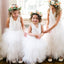 Off White Tulle Lace Top Ruffles Criss-cross Back Lovely Flower Girl Dresses, FG065