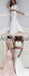 Off White Two Piece Lace Mermaid Boho Half Sleeve Wedding Dresses, AB1535