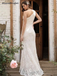 Vintage One-shoulder Sleeveless Lace Side-slit Mermaid Wedding Dress, WD3007