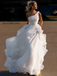 Classic One-shoulder Organza A-line Long Wedding Dress, WD3017
