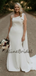One-shoulder With Queen Anne Mermaid Floor-length Wedding Dress, WD3012