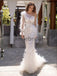 One Shoulder Mermaid Lace Modest Long Wedding Dresses WD0580