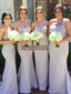 One Shoulder Lace Mermaid Elegant Bridesmaid Dresses, AB4023