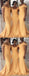 Orange Jersey Off Shoulder Mermaid Long Cheap Bridesmaid Dresses, AB4088