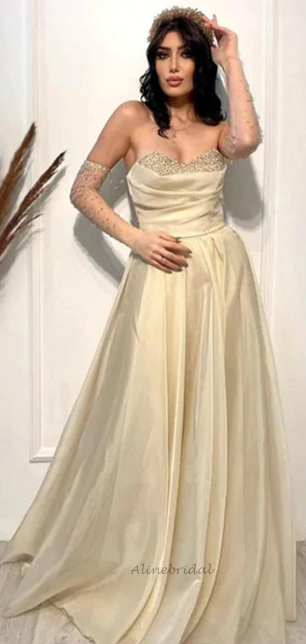 Elegant Sexy Cream Strapless Sweetheart A-line Long Prom Dress, PD3494 AlineBridal Elegant Sexy Cream Strapless Sweetheart A-line Long Prom Dress, PD3494 AlineBridal