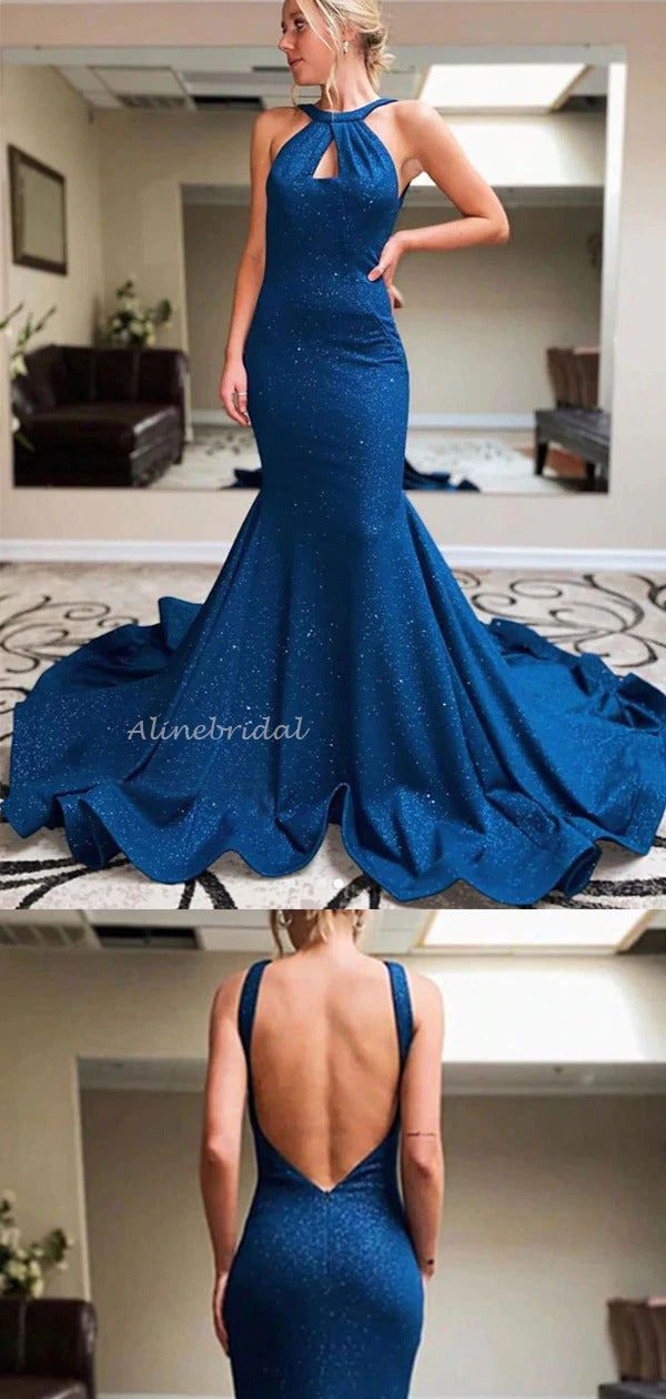 Sparkly Navy Blue Open Back Mermaid Long Trumpet Hollow Design Prom Dr AlineBridal Sparkly Navy Blue Open Back Mermaid Long Trumpet Hollow Design Prom Dr AlineBridal
