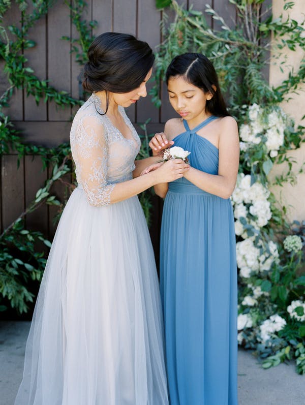 Pale Blue Lace Tulle Half Sleeve A-line Wedding Dresses,AB0220 – AlineBridal