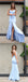 Pale Blue Simple Mermaid Slit Sleeveless prom Dresses ,PD00114