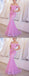 Pink Off Shoulder Mermaid Sequined Organza Charming Shiny Prom Dresses,PD00342