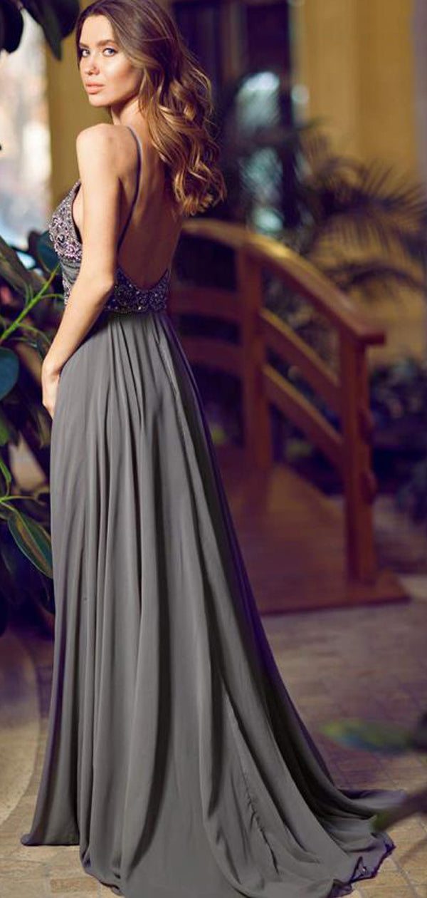 affordable backless prom dresses Fitted Long Open Back Prom Dress by LaDivine CC2162
