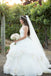 Princess Spaghetti Strap Colorful Appliques Ruffles Ball Gown  Wedding Dresses, AB1169