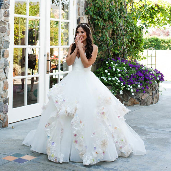 open lace back dress Gorgeous Ball Gown Sweetheart Spaghetti Straps Wedding Dresses with  Appliques,MW323 main image 0