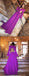 Purple Long Sleeve V-neck Open Back Prom Dresses ,PD00198