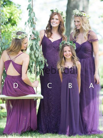 Mismatched Off Shoulder Bridesmaid Dresses, Light Blue Bridesmaid Dresses, Bridesmaid Dresses, WG159