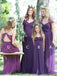 Purple Mismatched Elegant Convertible Long Bridesmaid Dresses , AB4042