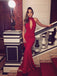 Red Jersey High Neck Halter Mermaid Backless Prom Dresses,PD00206
