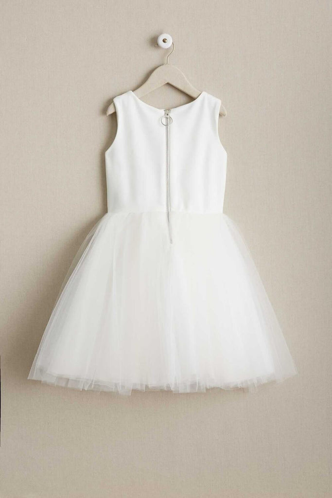 Round Neck Stunning Floral Embroidery Satin Tulle Cute  Flower Girl Dresses, FGS101
