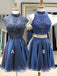 Royal Blue Beading Chiffon Mismatched Homecoming Dresses  ,HD0038