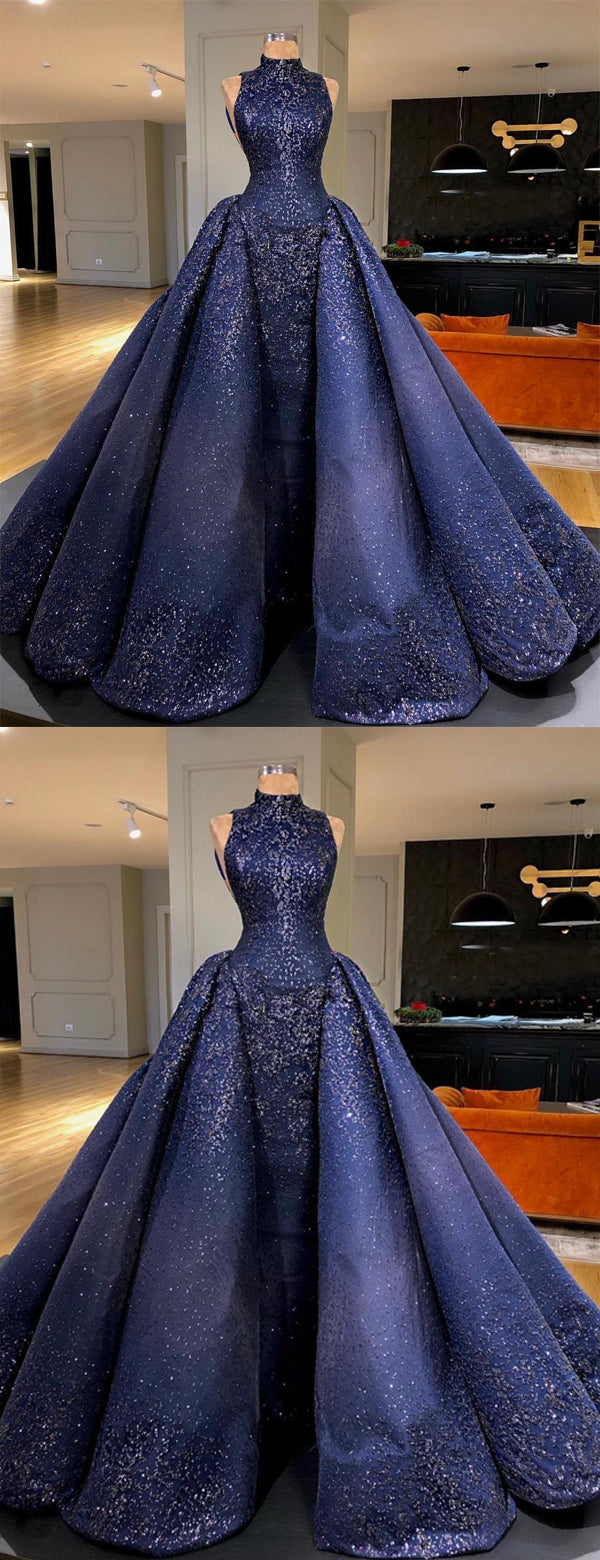 Royal Blue Sparkly Bead Ball Gown Gorgeous Prom Dresses ,PD00142 AlineBridal Royal Blue Sparkly Bead Ball Gown Gorgeous Prom Dresses ,PD00142 AlineBridal