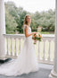 Romantic Heart Appliques A-Line Lace Wedding Dress with Cap Sleeves, WD0146