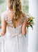 See Through Neck Cap Sleeve Charming Applique Bead Tulle A-line Wedding Dresses, WD0146
