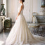 See Through Round Neck Sleeveless Lace Applique Ball Gown Wedding Dresses, WD0119