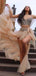 Sexy Nude Tulle High Low Long Sleeves See Through Party Prom Dresses.PD00249