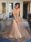 Shiny  Sequin Square Neck A-line Prom Dresses,PD00182