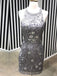 Silver Beading Rhinestone Open Back Sheath Homecoming Dresses,HD0041
