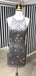 Silver Beading Rhinestone Open Back Sheath Homecoming Dresses,HD0041