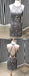 Silver Beading Rhinestone Open Back Sheath Homecoming Dresses,HD0041