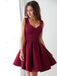 Simple Cheap Burgundy Mini Sleeveless Sweet-16 Homecoming Dresses ,BD00225