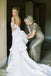 Simple Off White Satin Sweetheart Strapless Mermaid With Train Wedding Dresses, WD0091