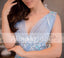 Simple Pale Blue Tulle With Appliques Charming A-line See-through Back Prom Dresses, PD00089