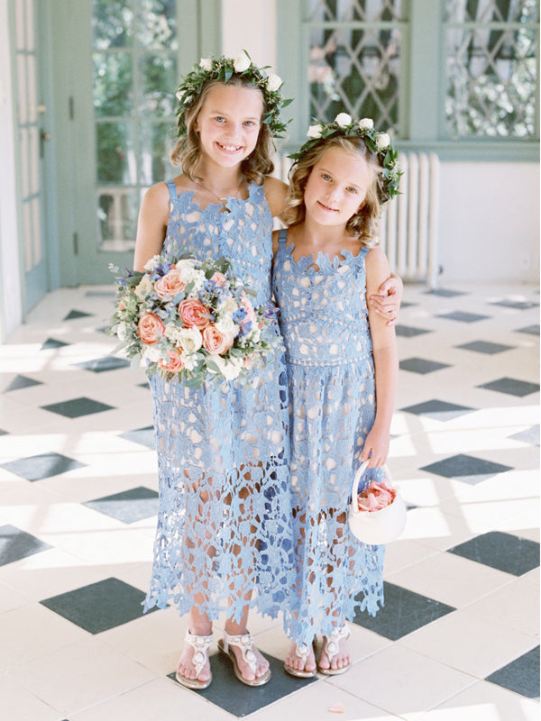 Sky Blue Lace Sheath Sleeveless Boho Long Flower Girl Dresses, FGS107 AlineBridal Sky Blue Lace Sheath Sleeveless Boho Long Flower Girl Dresses, FGS107 AlineBridal
