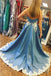 Sky Blue Strapless High Low Appliques Prom Dresses,PD00117