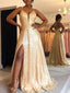 Sparkly Long Prom Dresses with Slit ,Fashion Formal Dress PD1055