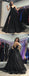 Sparkly Black Sequin Spaghetti Strap Prom Dresses,PD00154