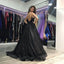 Sparkly Black Sequin Spaghetti Strap Prom Dresses,PD00154