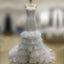 Square Neck Sleeveless Mermaid Lace Tiered Ruffles Organza Train Wedding Dresses , WD0022