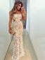 Strapless Ivory Lace See Through Mermaid Long Prom Gown  Dresses,PD00053