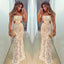 Strapless Ivory Lace See Through Mermaid Long Prom Gown  Dresses,PD00053
