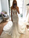 Stunning Lace Applique Sweetheart Strapless Mermaid Wedding Dresses , AB1509